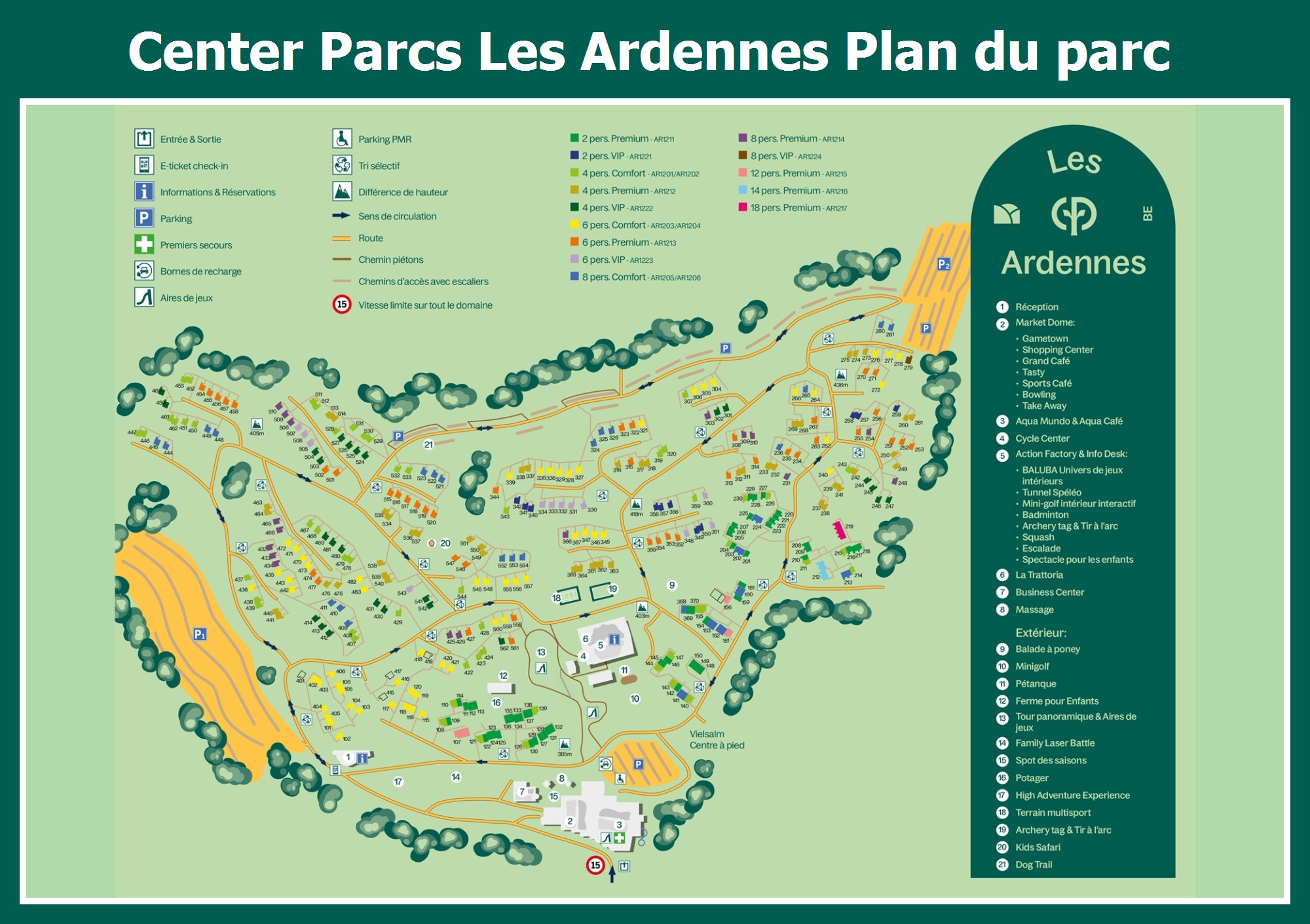 Plan Center Parcs Les Ardennes