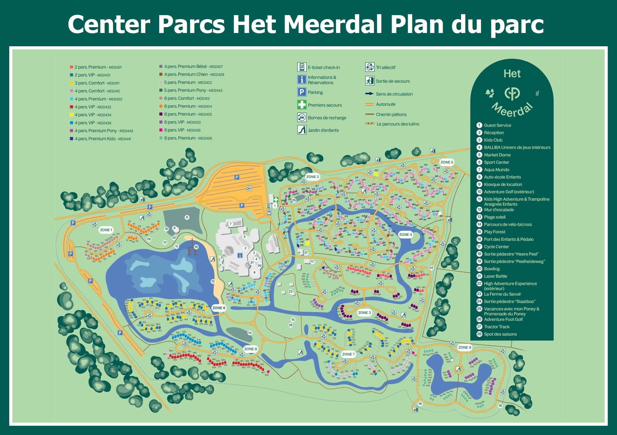 // Le plan de Center Parcs Het Meerdal ParkExplorer