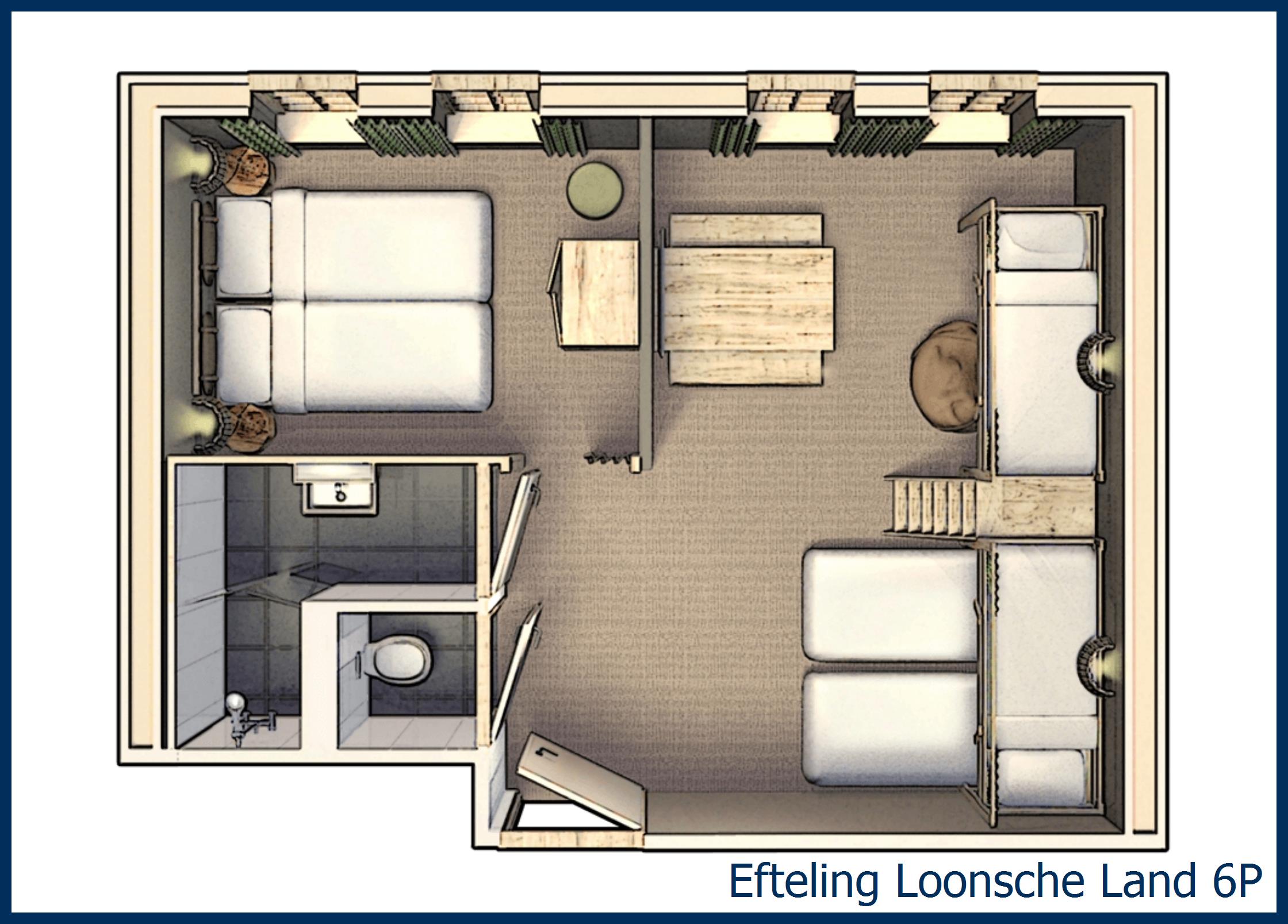 Chambre d’hôtel 6 personnes 6P à Loonsche Land