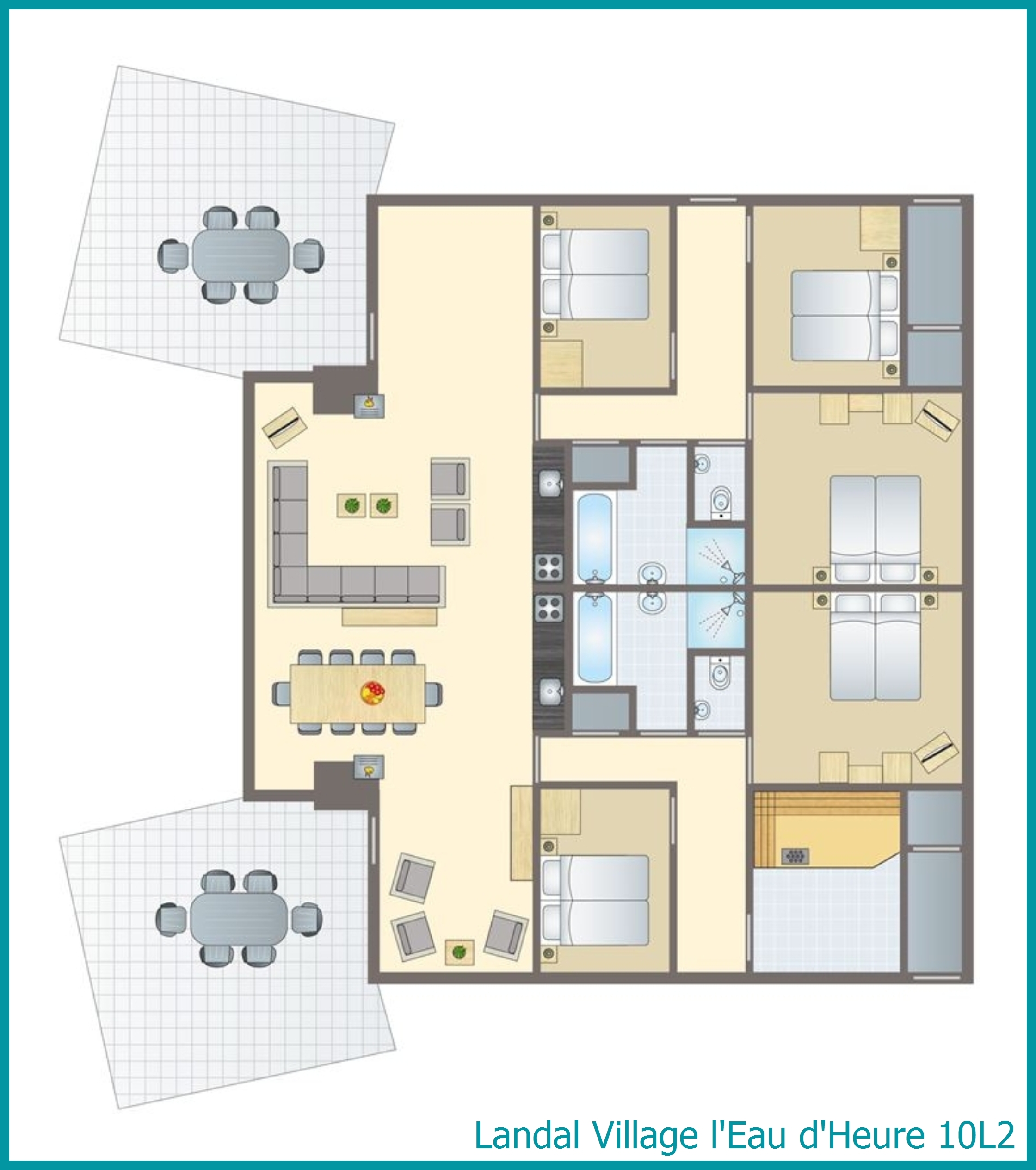bungalow 10 personnes 10L2 à Village l'Eau d'Heure