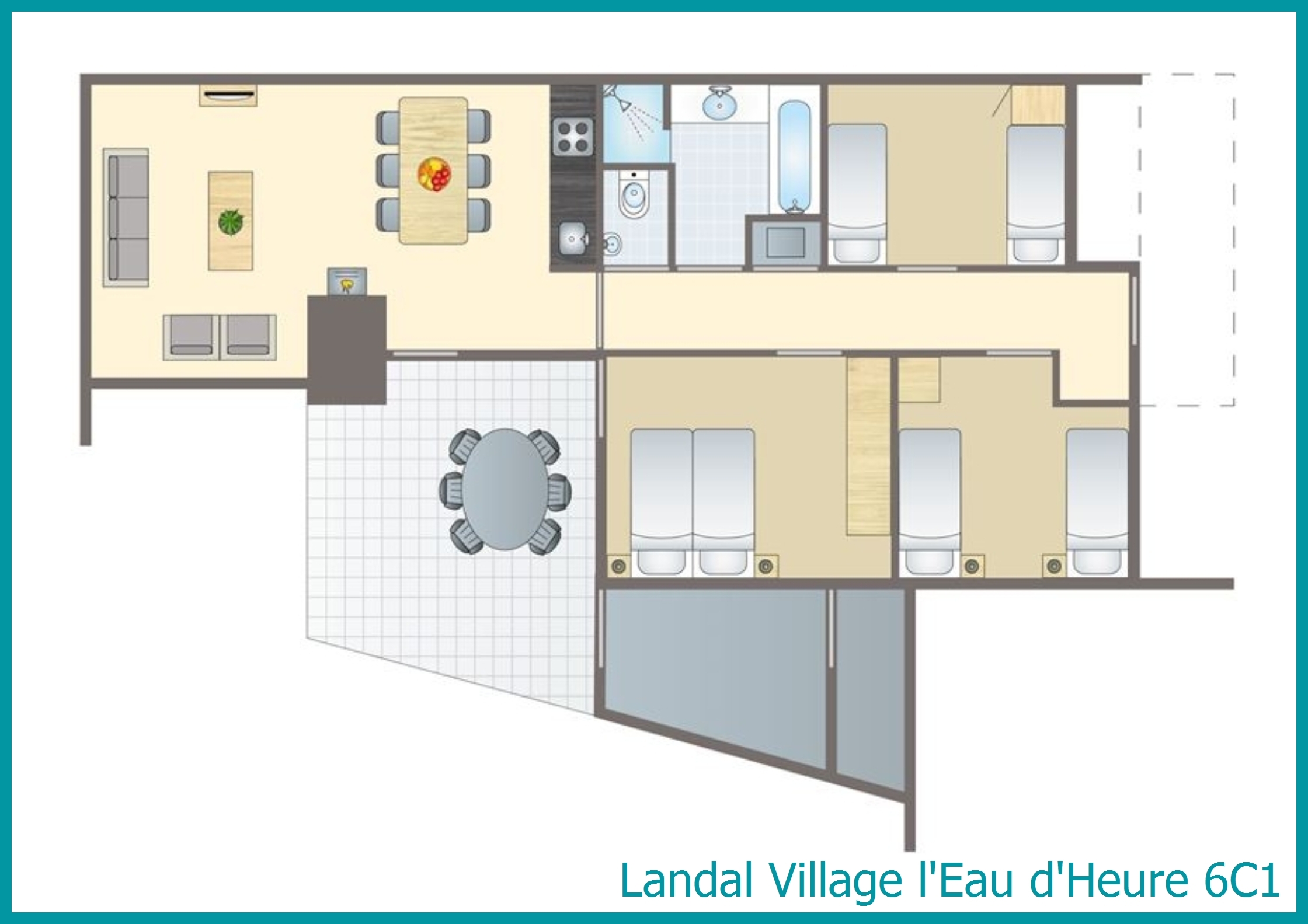 bungalow 6 personnes 6C1 à Village l'Eau d'Heure