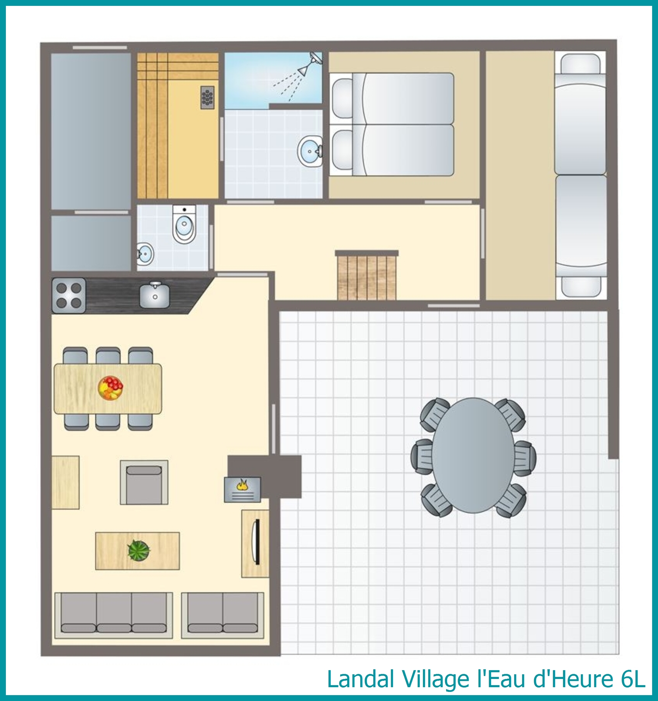 bungalow 6 personnes 6L à Village l'Eau d'Heure