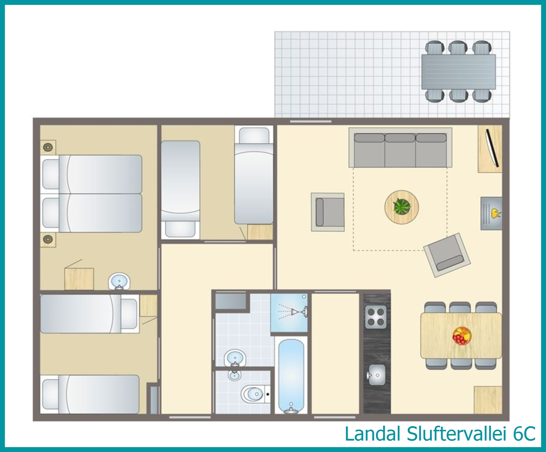 bungalow 6 personnes 6C à Sluftervallei
