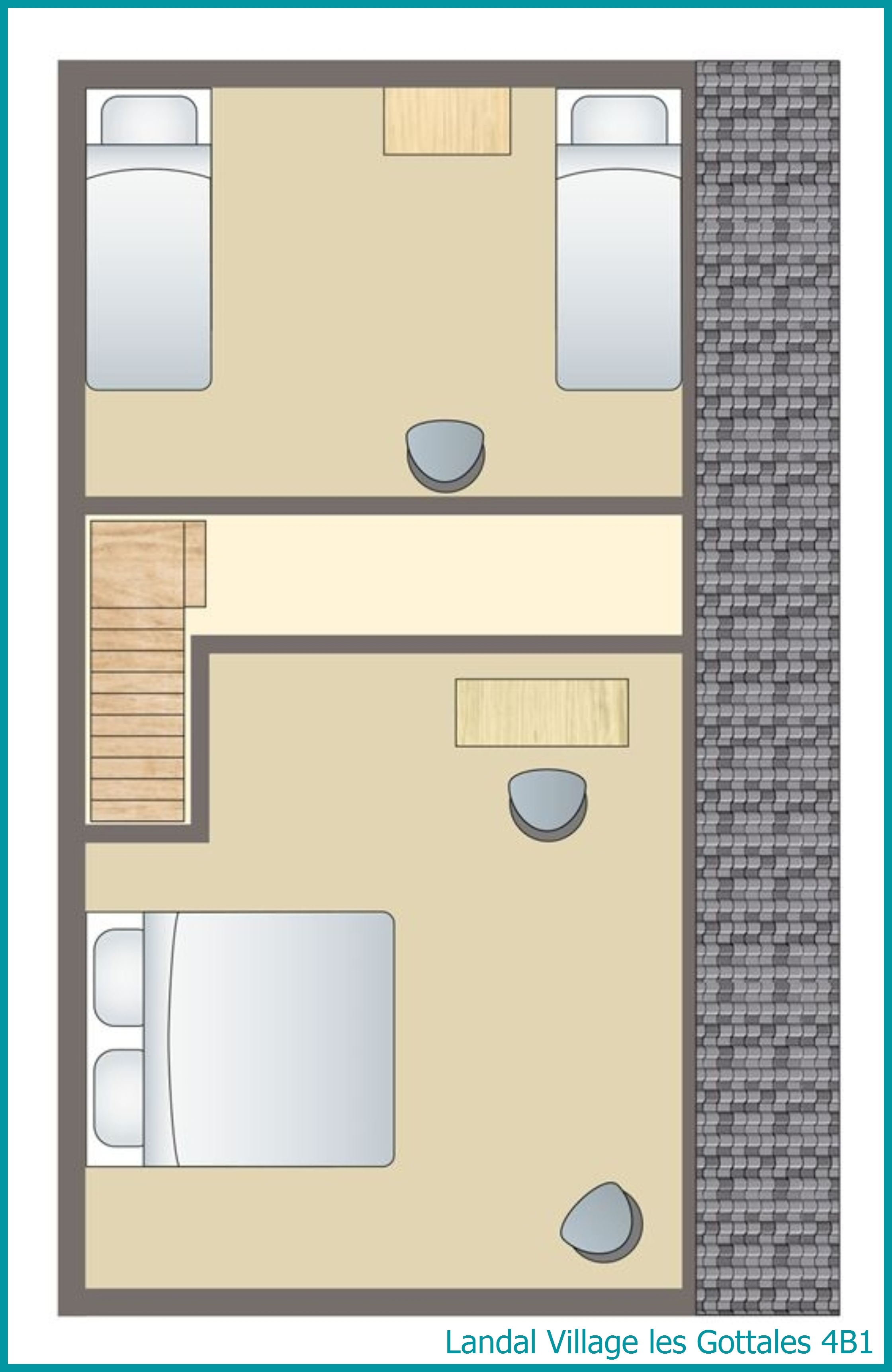 bungalow 4 personnes 4B1 à Village les Gottales