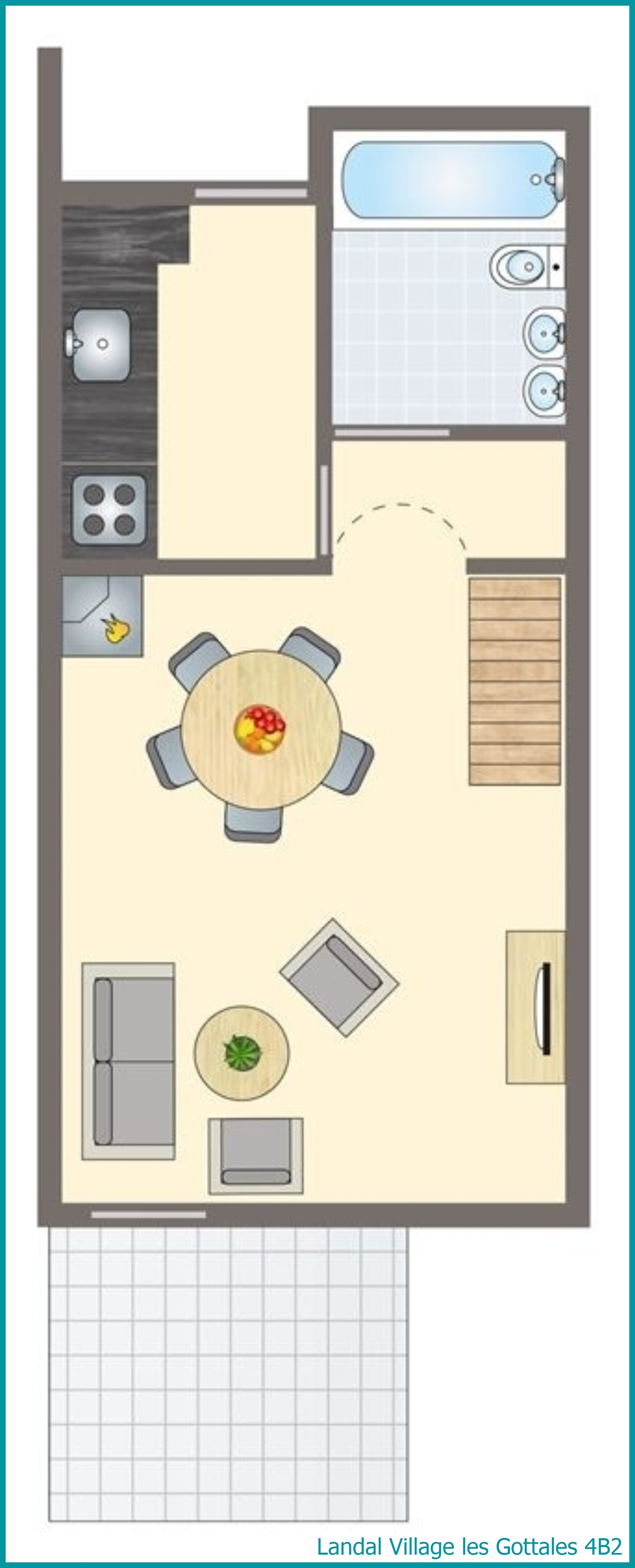 bungalow 4 personnes 4B2 à Village les Gottales