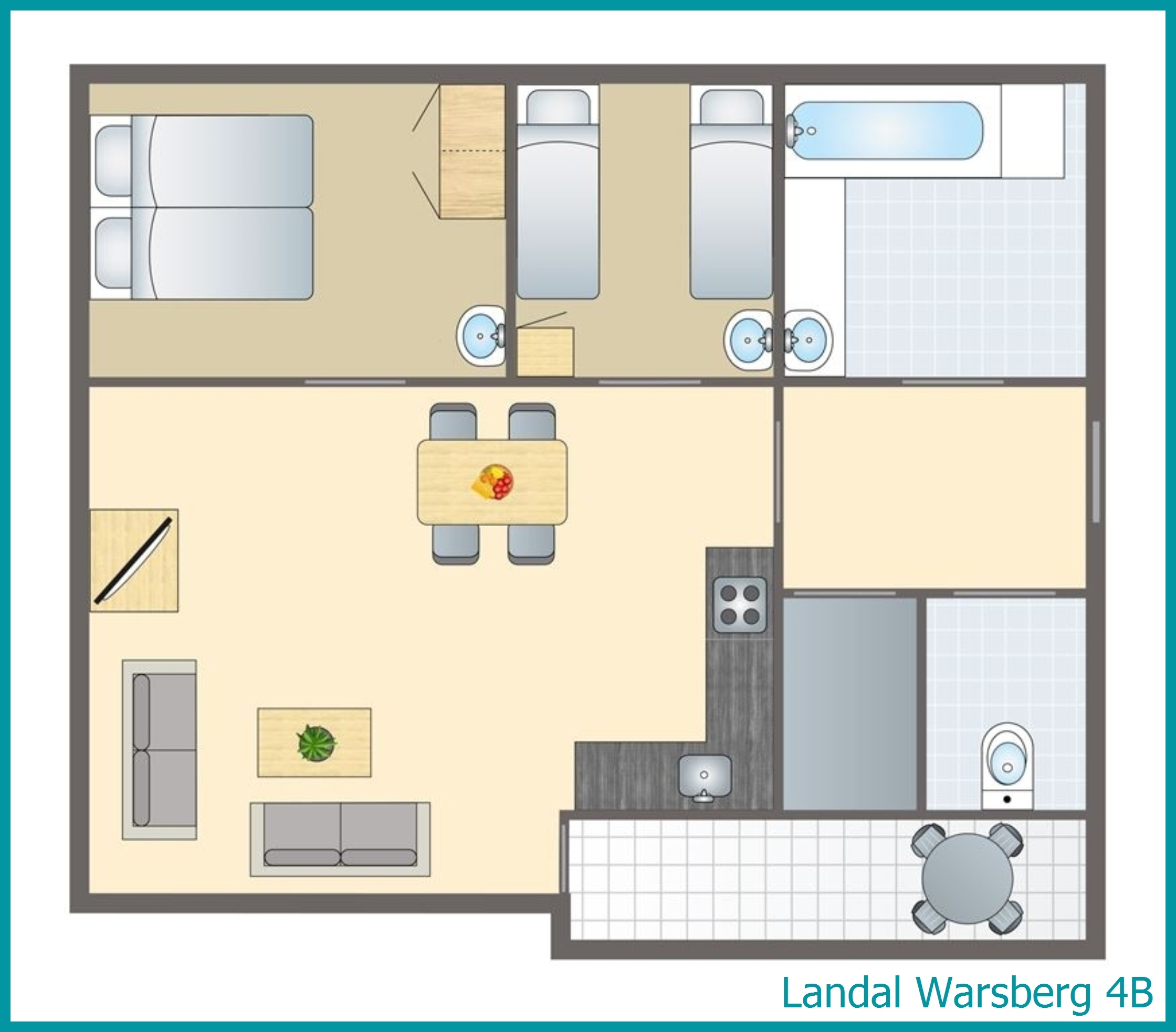 bungalow 4 personnes 4B à Warsberg