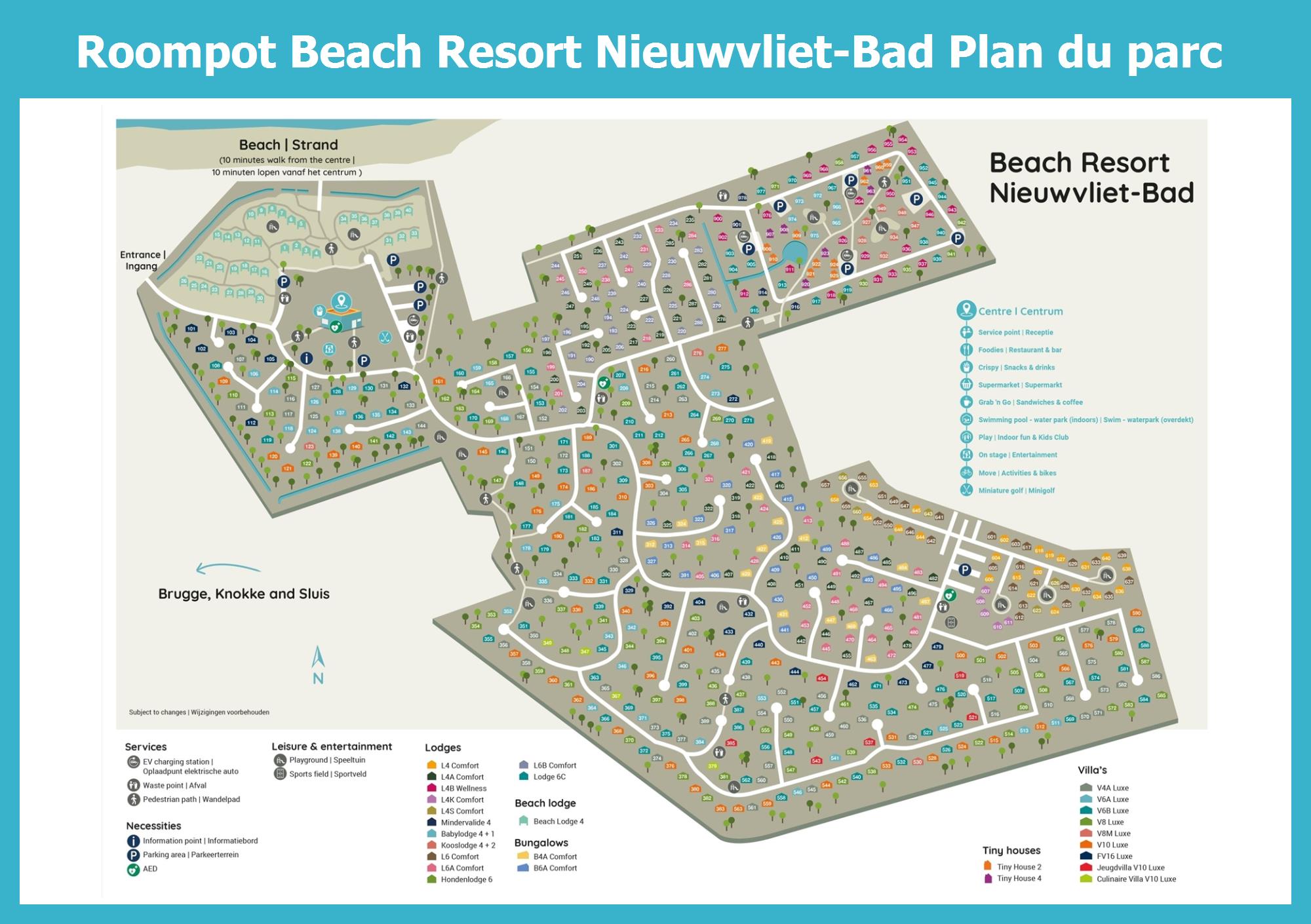 Plan Roompot Beach Resort Nieuwvliet-Bad