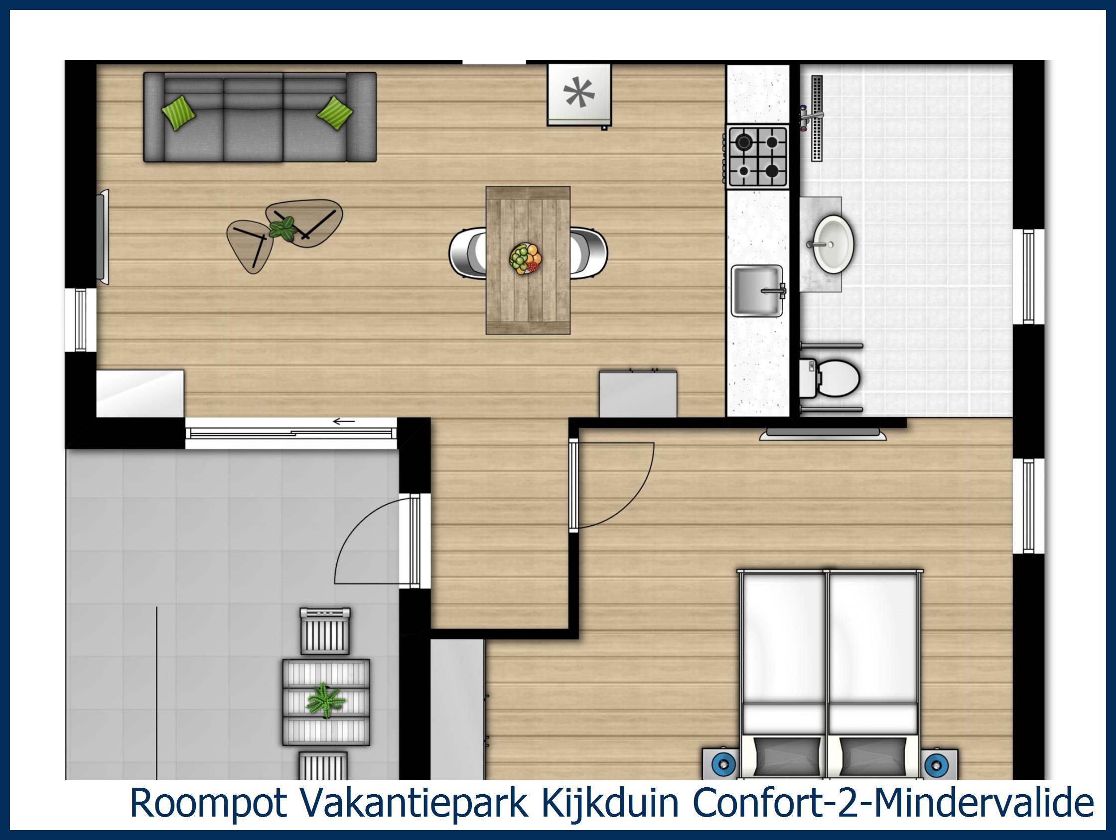 Chalet Confort-2-Mindervalide à Kijkduin