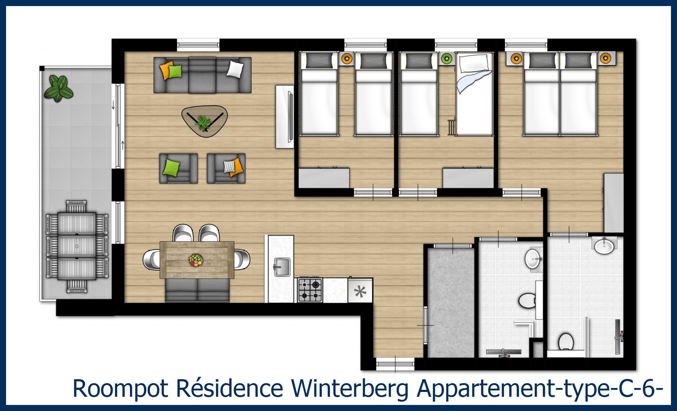 Appartement type-C-6-8-persoons à Résidence Winterberg