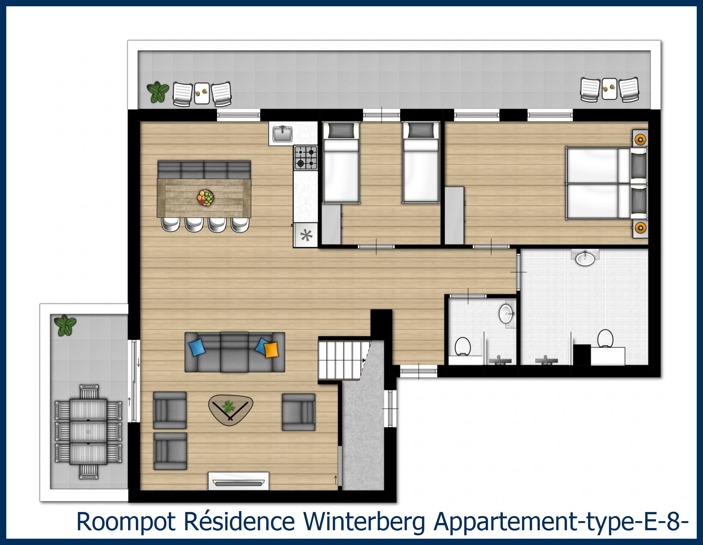 Appartement type-E-8-persoons à Résidence Winterberg